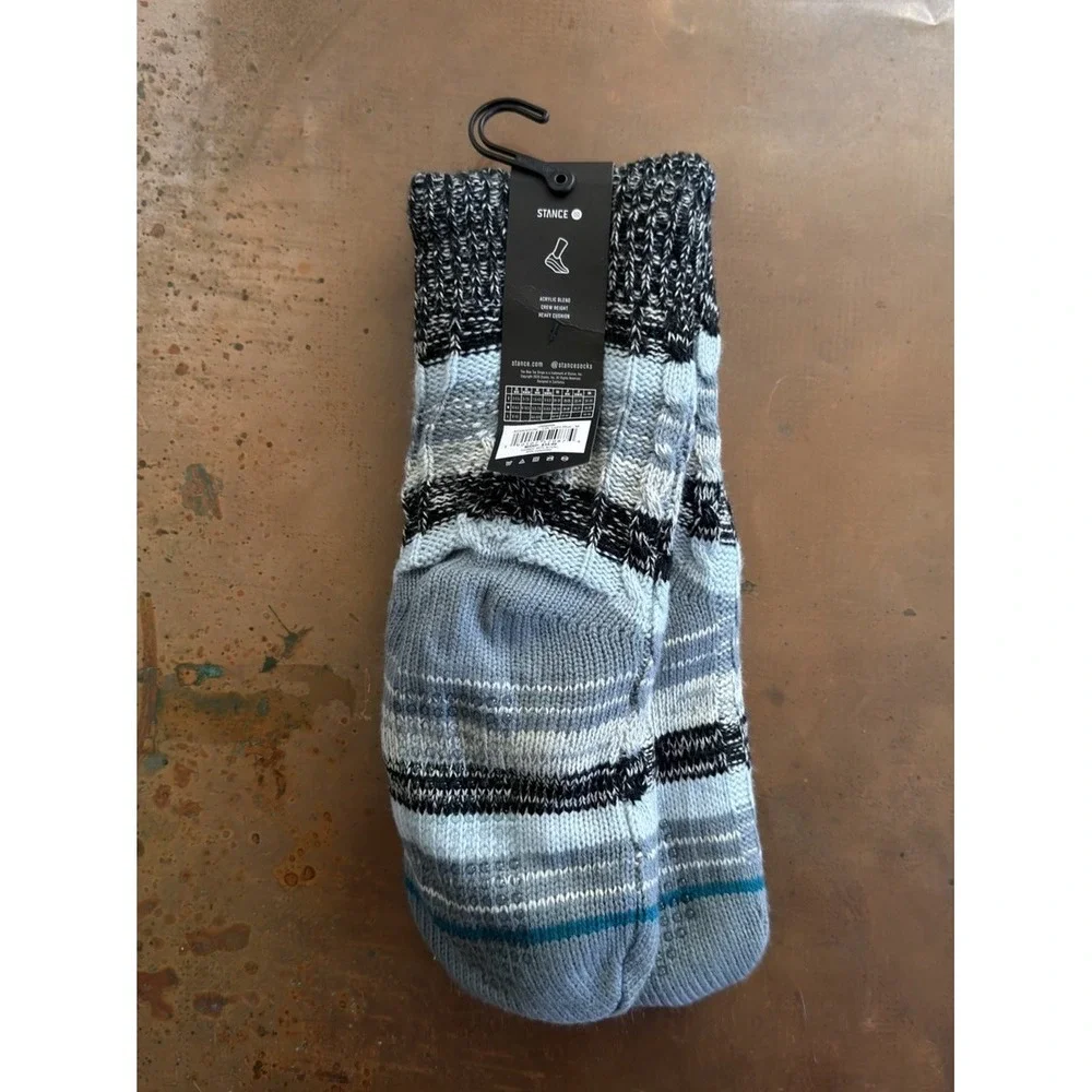 Stance Jalama Casual Crew Socks Light Blue Heavy Cushion Size M New